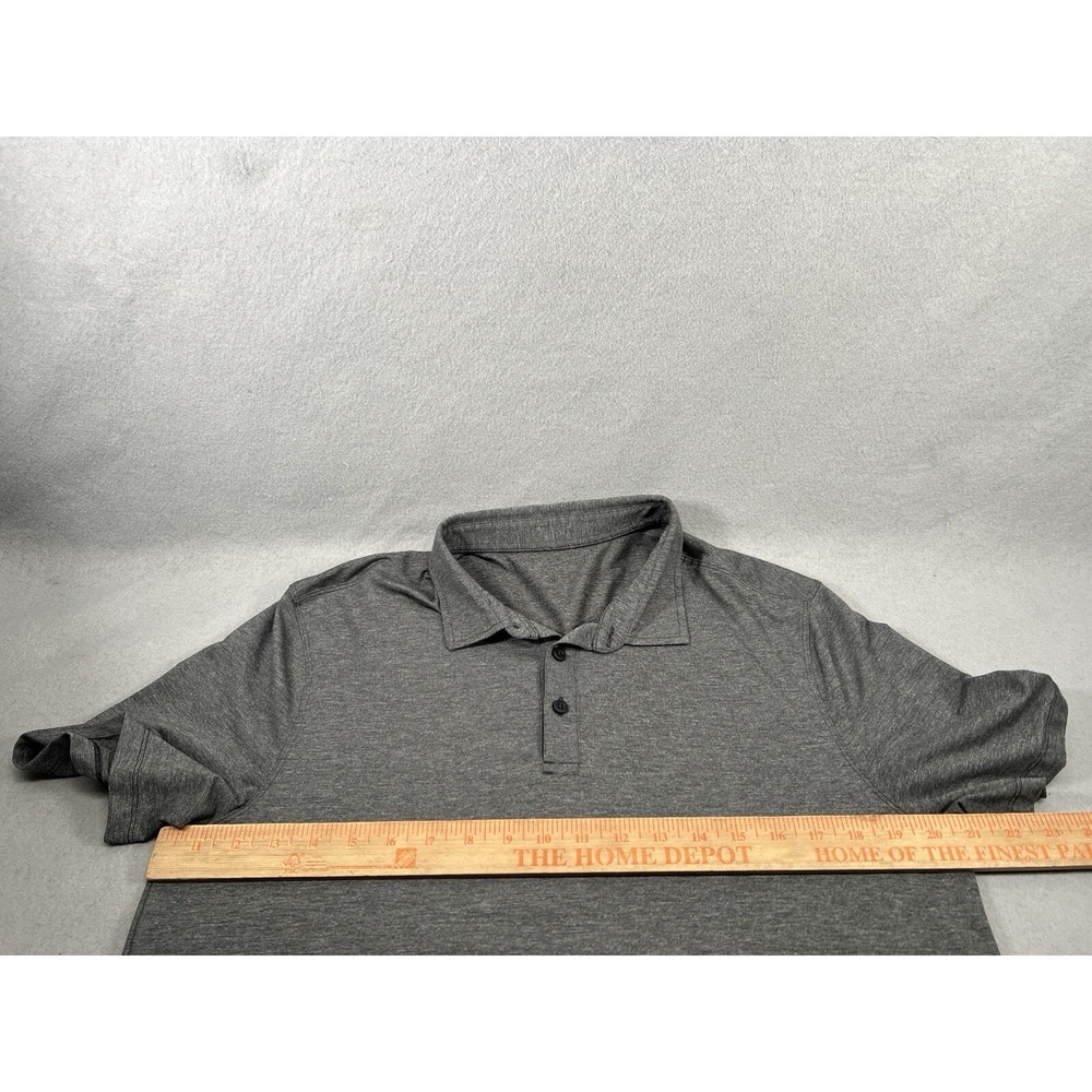 Lululemon Evolution Polo Shirt Mens Size XL Gray Performance Golf Short Sleeve - Picture 4 of 7